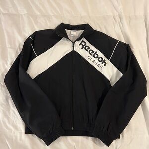 Reebok Black and White Classic Windbreaker Jacket